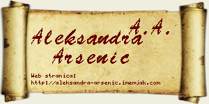 Aleksandra Arsenić vizit kartica